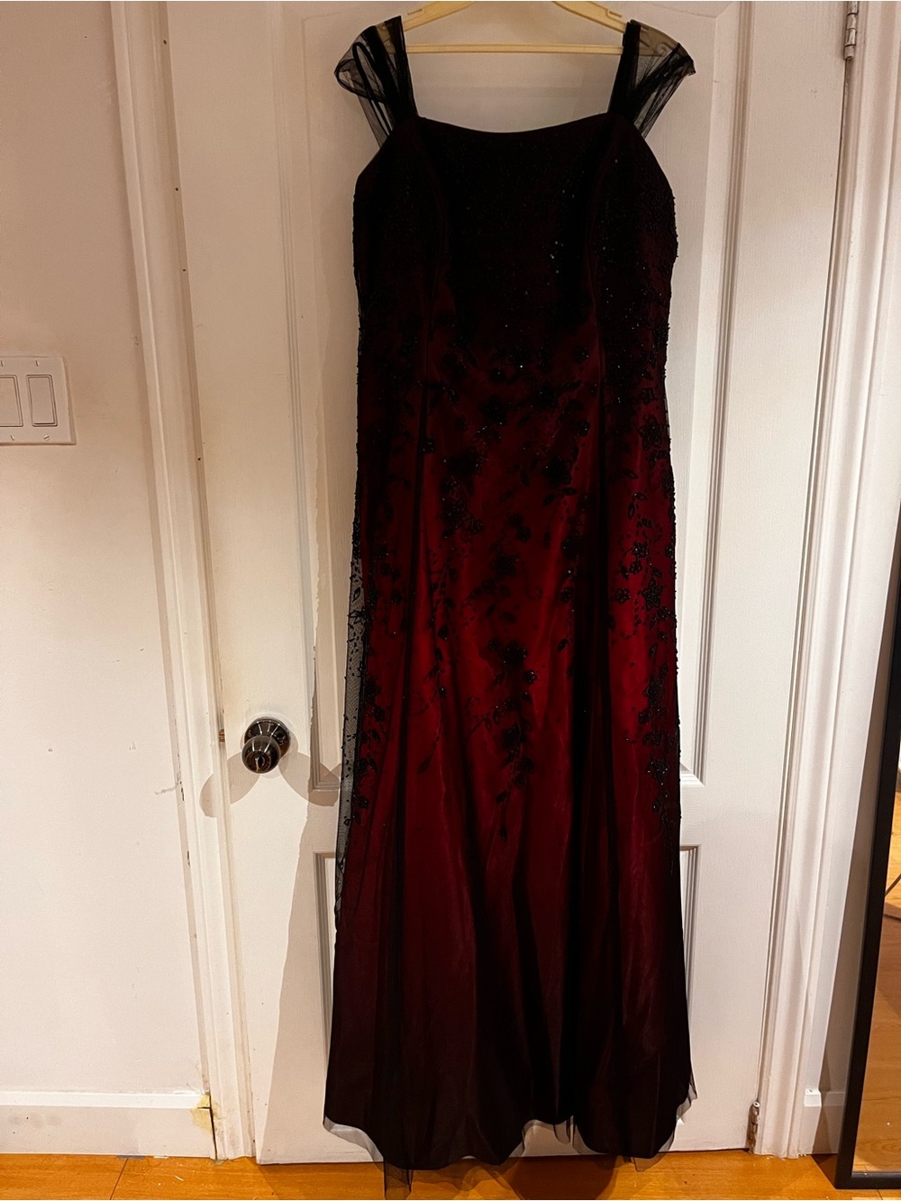 Vintage 90s/Y2K Night Way Vampy Goth Ombré Formal Gown